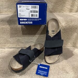 NIB Birkenstock Kyoto Sandals 38 Narrow fit midnight